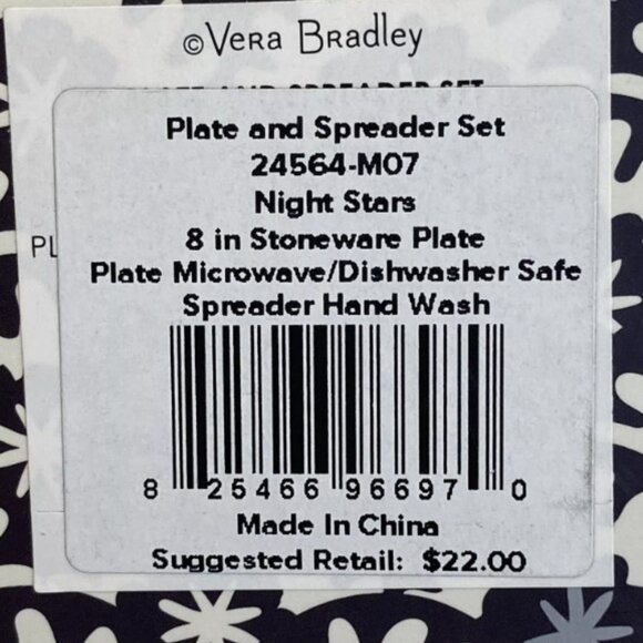 Vera Bradley Christmas Plate and Cheese Spreader Set "Merry and Bright" NWT - Picture 4 of 4